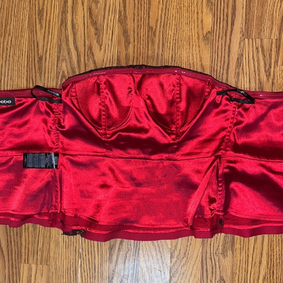 BEBE satin corset layered with lace size medium - Picture 7 of 14